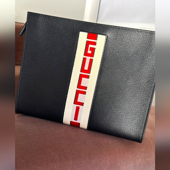 Authentic Gucci OPHIDIA LEATHER CLUTCH BAG - Picture 1 of 10